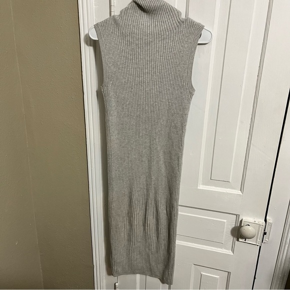 Whistles Grey Claudia Cowl Sweater Dress Sleeveless Small Merino Wool Cotton W - Picture 6 of 8